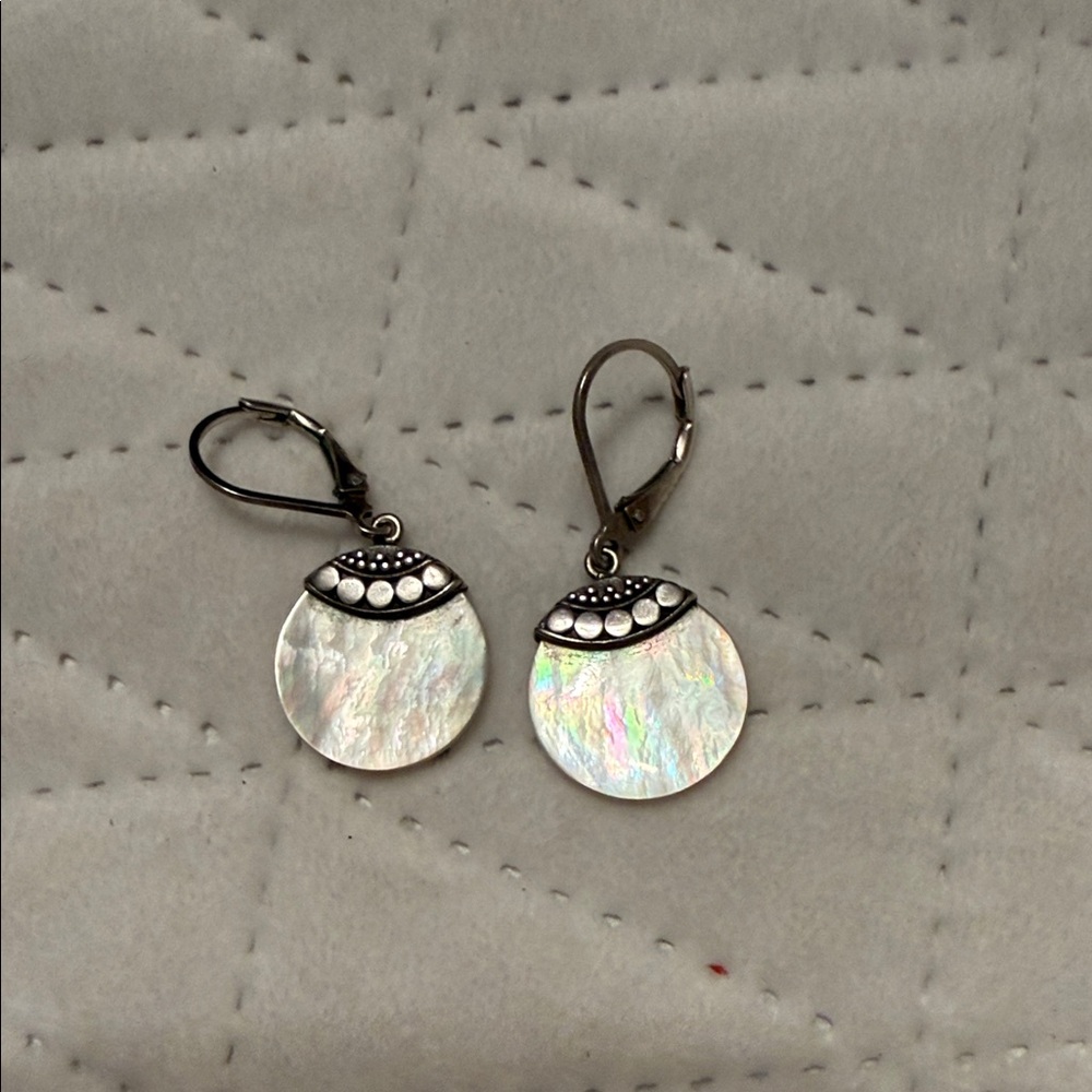 Elegant Silver and White Earrings
